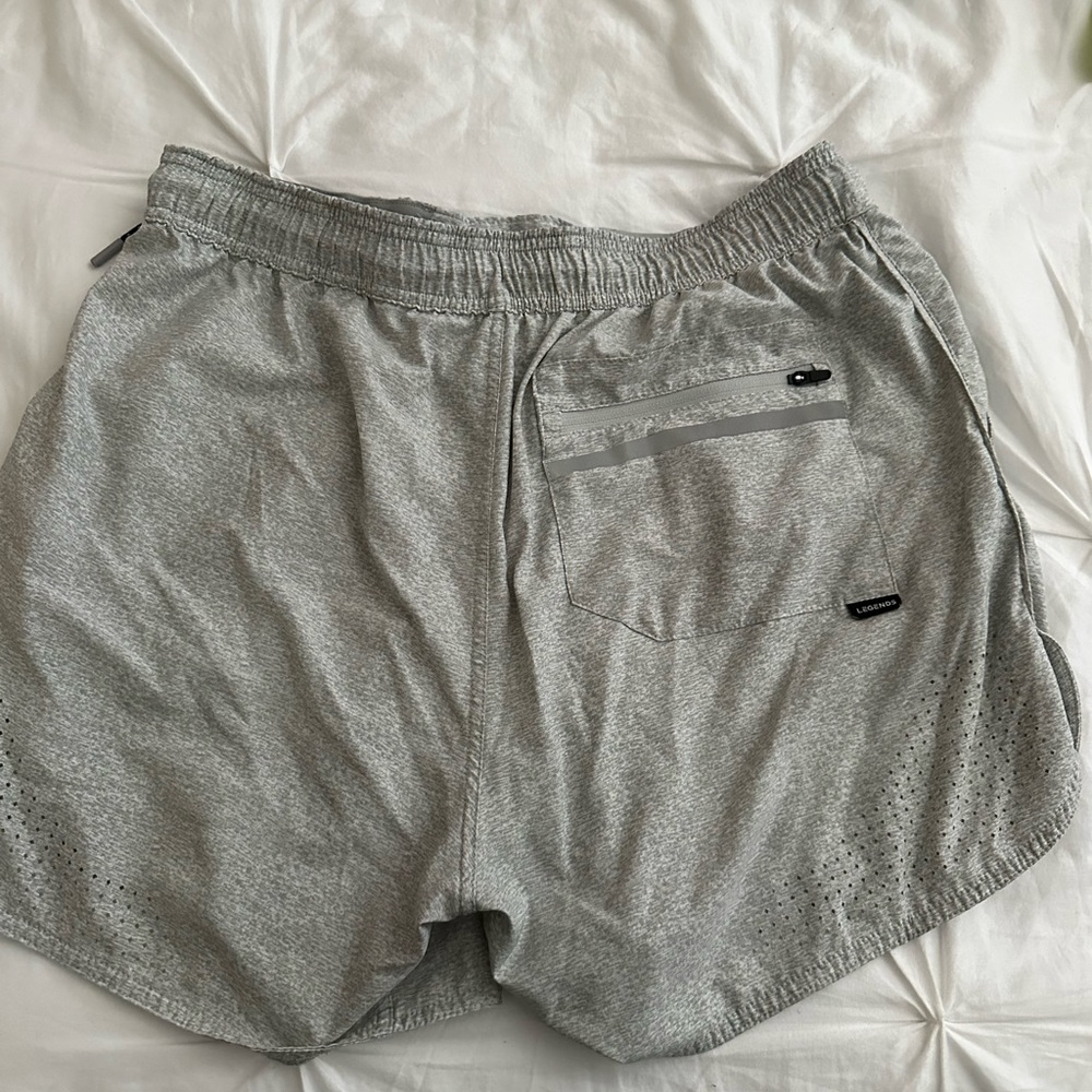 Legends Luka short heather gray linerless 5” inseam
